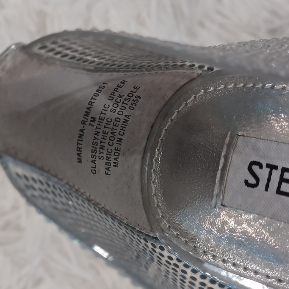 Steve Madden Martina-R Rhinestone Embellished Stiletto Pumps Silver SZ 7 NEW - Picture 10 of 11